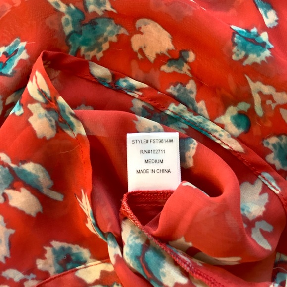 Olivia Moon Womens Sheer Top Tunic M - Picture 5 of 9